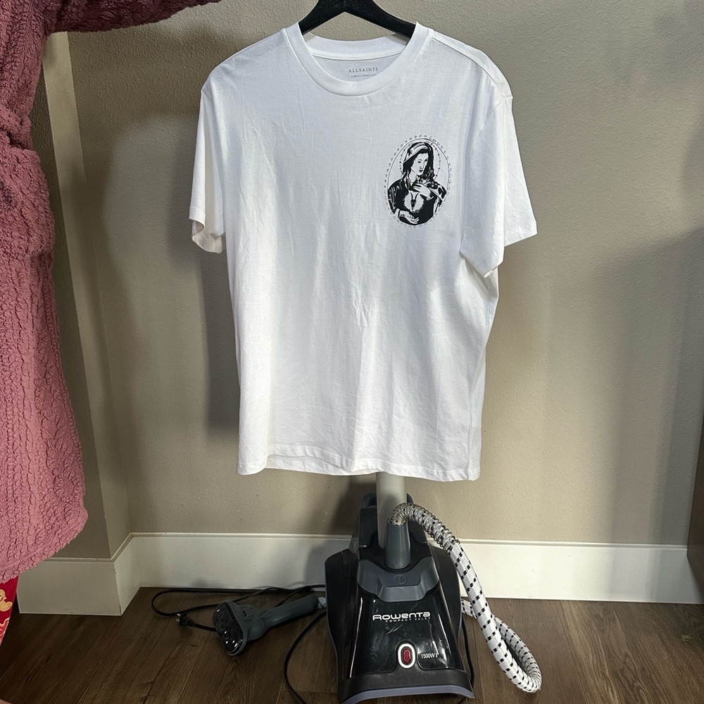 All Saints White Short Sleeve Tee